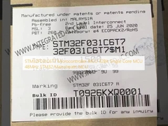 STM32F031C6T7 माइक्रोकंट्रोलर एमसीयू 32 बिट सिंगल कोर एमसीयू 48 मेगाहर्ट्ज एसटीएम32 मुख्यधारा एमसीयू