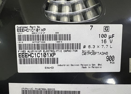 100uF एल्युमिनियम इलेक्ट्रोलाइटिक कैपेसिटर EEEHC1C101XP SMD इंटीग्रेटेड सर्किट चिप