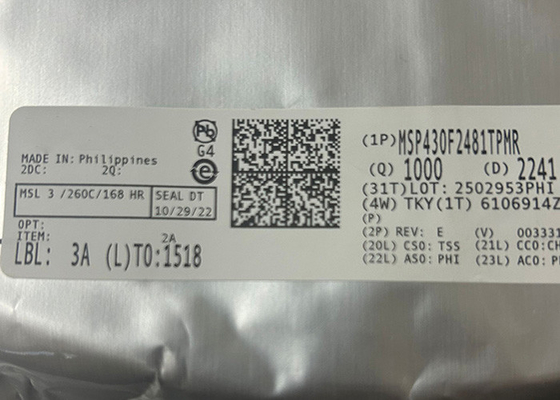 मिश्रित सिग्नल माइक्रोकंट्रोलर एकीकृत सर्किट MSP430F2481TPMR 64-LQFP 16MHz