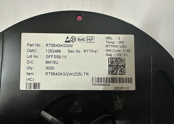 एकीकृत सर्किट चिप RT6543AGQW उच्च दक्षता एकल सिंक्रोनस Buck PWM नियंत्रक