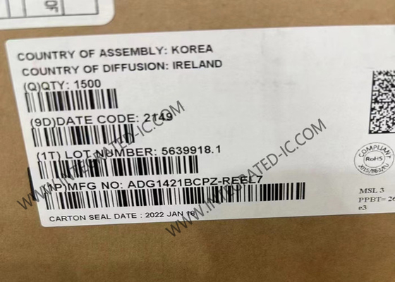 ADG1421BCPZ एकीकृत सर्किट चिप 2.1Ω आईसीएमओएस दोहरी एसपीएसटी स्विच आईसी एमएसओपी-10