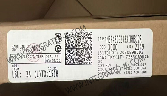 MSP430G2333IRHB32R माइक्रोकंट्रोलर MCU 16-बिट माइक्रोकंट्रोलर IC 16MHz मिश्रित-संकेत MCU