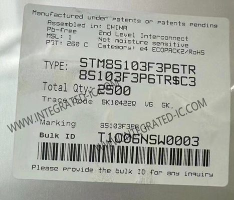 STM8S103F3P6TR माइक्रोकंट्रोलर एमसीयू 16MHz मुख्य प्रवाह एक्सेस लाइन 8-बिट एमसीयू TSSOP-20