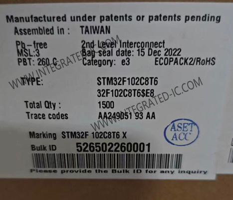 STM32F102C8T6 माइक्रोकंट्रोलर MCU 48MHz ARM कॉर्टेक्स M3 MCU LQFP-48 पैकेज