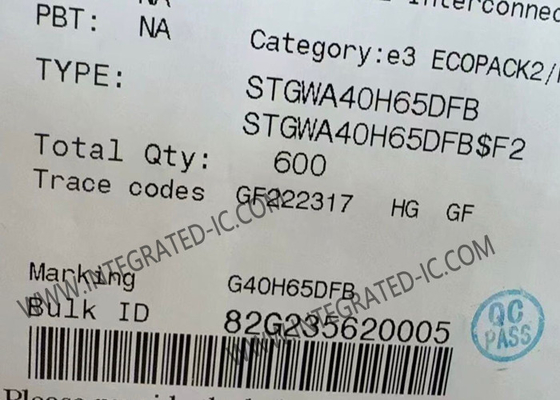 एकीकृत सर्किट चिप STGWA40H65DFB ट्रेंच गेट फील्ड स्टॉप 650V IGBT ट्रांजिस्टर