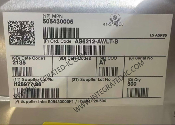 AS6212-AWLT-S सेंसर आईसी उच्च सटीकता डिजिटल तापमान सेंसर WLCSP6