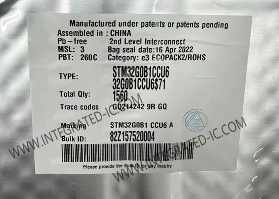 माइक्रोकंट्रोलर MCU STM32G0B1CCU6 सिंगल-कोर एंबेडेड माइक्रोकंट्रोलर IC