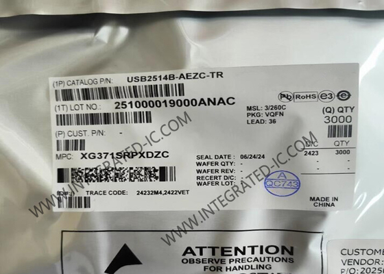 USB2514B-AEZC-TR इंटीग्रेटेड सर्किट चिप 4 पोर्ट USB 2.0 हाई-स्पीड हब कंट्रोलर VQFN36