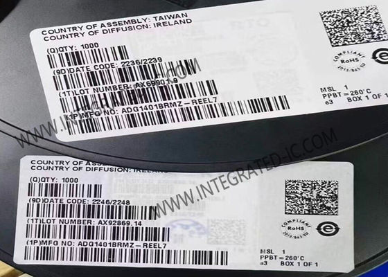 ADG1401BRMZ एकीकृत सर्किट चिप 1Ω प्रतिरोध पर आईसीएमओएस एसपीएसटी स्विच