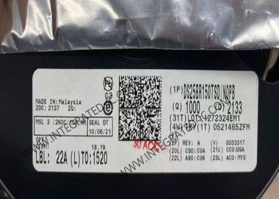 DS25BR150TSD एकीकृत सर्किट चिप एकल चैनल 3.125Gbps LVDS बफर WSON-8