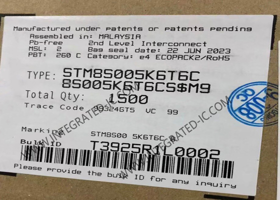 STM8S005K6T6C माइक्रो कंट्रोलर MCU 8Bit माइक्रो कंट्रोलर IC मुख्यधारा मूल्य रेखा 8Bit MCU