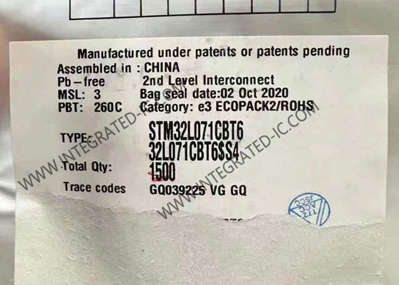STM32L071CBT6 माइक्रोकंट्रोलर एमसीयू कम पावर 32-बिट सिंगल-कोर एम्बेडेड एमसीयू