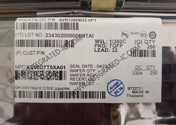 AVR128DB32-I/PT माइक्रोकंट्रोलर MCU 8-बिट 24MHz 128KB फ्लैश AVR DB माइक्रोकंट्रोलर IC