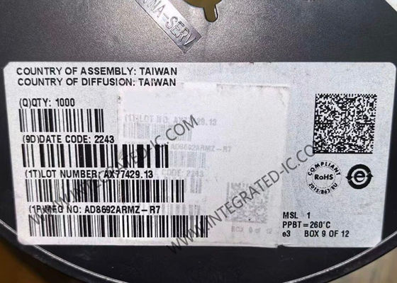 AD8692ARMZ एकीकृत सर्किट चिप कम लागत कम शोर सीएमओएस आरआरओ परिचालन एम्पलीफायर