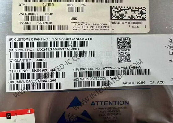 मेमोरी आईसी चिप MX25L25645GZNI-08G 120MHz 256Mbit SPI NOR फ्लैश मेमोरी आईसी WSON8