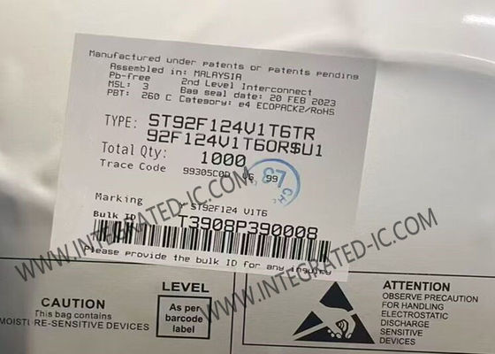 ST92F124V1T6 माइक्रो कंट्रोलर MCU 8-बिट 24MHz सिंगल वोल्टेज फ्लैश MCU LQFP100 पैकेज में