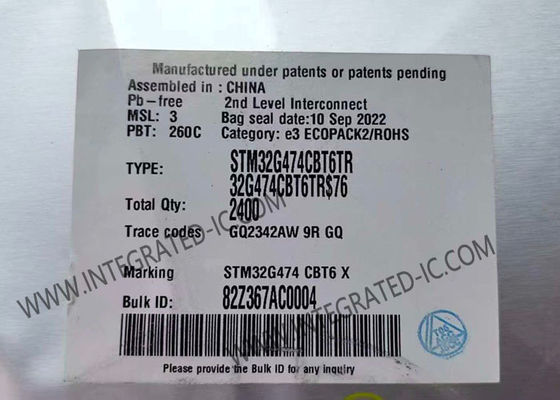STM32G474CBT6TR माइक्रोकंट्रोलर एमसीयू 32-बिट एआरएम कॉर्टेक्स-एम 4 कोर 170 मेगाहर्ट्ज गति और 128K x 8 रैम के साथ