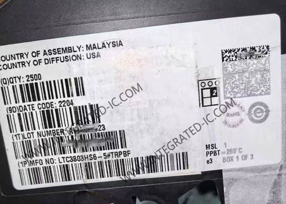 LTC3803HS6-5 इंटीग्रेटेड सर्किट चिप फ्लाईबैक कंट्रोलर जिसमें 200kHz आवृत्ति, 4V से 8.1V आपूर्ति वोल्टेज और -40°C से 150°C ऑपरेटिंग तापमान है