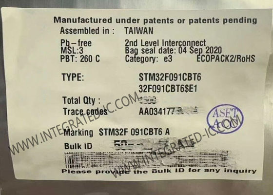 STM32F091CBT6 32-बिट सिंगल-कोर 48MHz माइक्रोकंट्रोलर MCU IC