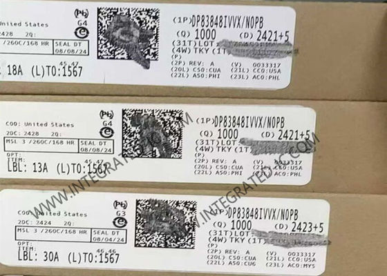 DP83848IVVX/NOPB ईथरनेट आईसी सिंगल पोर्ट ईथरनेट फिजिकल लेयर ट्रांससीवर LQFP48