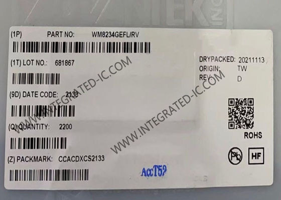 WM8234GEFL/RV इंटीग्रेटेड सर्किट चिप 16-बिट एनालॉग फ्रंट एंड डिजिटाइज़र IC 6 चैनल AFE