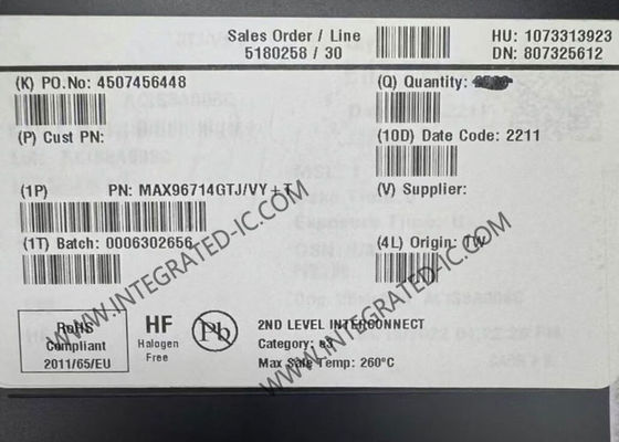 MAX96714GTJ एकीकृत सर्किट चिप सिंगल GMSL1 से CSI-2 डीसीरियलाइज़र हाई-स्पीड डेटा ट्रांसमिशन के साथ