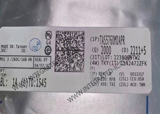 TAS5760MDAPR एकीकृत सर्किट चिप क्लास-डी एम्पलीफायर जिसमें 55.2 W आउटपुट पावर, 0.03% THD प्लस शोर और 4 ओम लोड प्रतिबाधा है