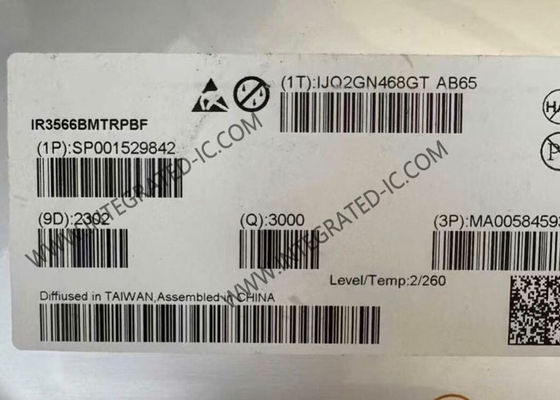 IR3566BMTRPBF इंटीग्रेटेड सर्किट चिप डिजिटल मल्टी-फेज कंट्रोलर जिसमें 200 kHz से 2 MHz स्विचिंग फ्रीक्वेंसी, -40°C से +85°C ऑपरेटिंग तापमान और 3.3V इनपुट वोल्टेज है