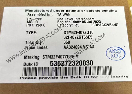 1MB फ्लैश इंटीग्रेटेड सर्किट चिप STM32F407ZGT6 32-बिट सिंगल-कोर माइक्रोकंट्रोलर