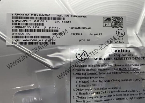 W25Q16JVSSIQ मेमोरी आईसी चिप 3V 16Mbit सीरियल फ्लैश मेमोरी डुअल/क्वाड एसपीआई के साथ