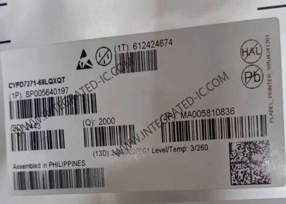 CYPD7271-68LQXQT इंटीग्रेटेड सर्किट चिप डुअल पोर्ट USB-C पावर डिलीवरी और DC-DC कंट्रोलर
