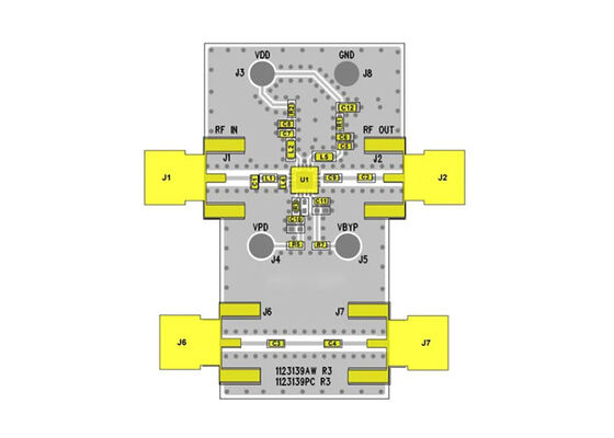 QPL9065PCB401 एम्बेडेड सॉल्यूशंस अल्ट्रा लो शोर 2-स्टेज बाईपास एलएनए मूल्यांकन बोर्ड