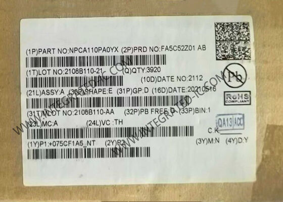 एनपीसीए110पीए0वाईएक्स इंटीग्रेटेड सर्किट चिप 24 बिट रिज़ॉल्यूशन 96 डीबी एसएनआर ऑडियो एन्हांसमेंट इंजन और मैक्स ऑडियो एल्गोरिथ्म की विशेषता वाला कोडेक के साथ