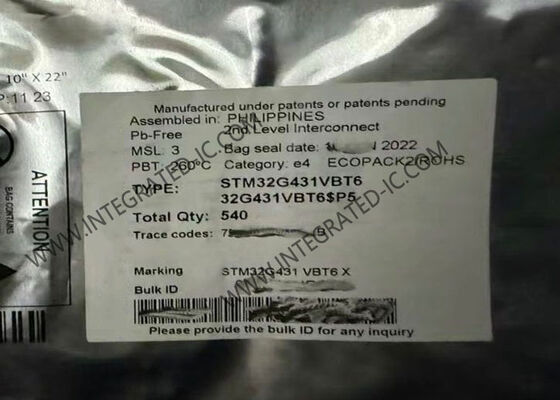उच्च प्रदर्शन STM32G431VBT6 माइक्रोकंट्रोलर MCU 100LQFP 32 बिट सिंगल कोर