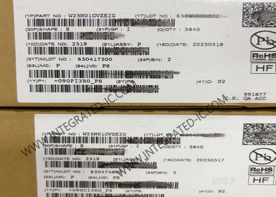 W25N01GVZEIG 1 Gbit 104MHz SPI इंटरफेस SLC NAND फ्लैश मेमोरी IC चिप