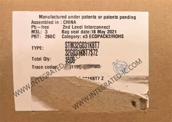 STM32G031K8T7 माइक्रो कंट्रोलर MCU 32-बिट IC जिसमें 64MHz ARM Cortex-M0+ कोर और 64KB फ्लैश मेमोरी है