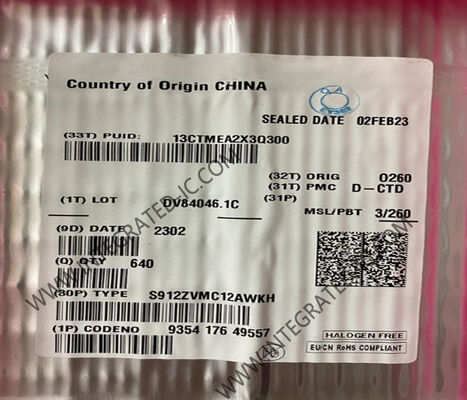 S912ZVMC12AWKH 16-बिट माइक्रोकंट्रोलर MCU 50MHz स्पीड, 128KB फ्लैश मेमोरी और मोटर नियंत्रण के लिए 31 I/O पिन के साथ