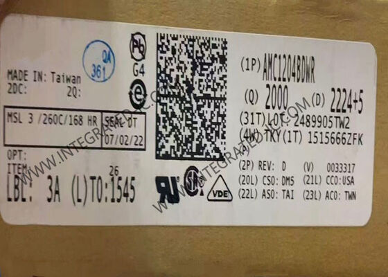 AMC1204BDWR 20MHz पृथक डेल्टा-सिग्मा मॉड्यूलेटर इंटीग्रेटेड सर्किट चिप, SOIC16 पैकेज में 1200 VPEAK और 15 kV/µs क्षणिक प्रतिरक्षा के साथ