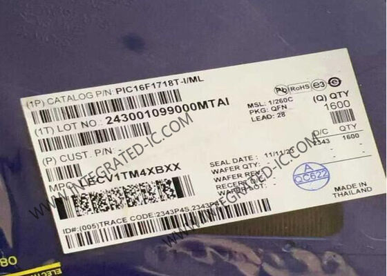 PIC16F1718T-I/ML माइक्रो कंट्रोलर MCU 32MHz 8-बिट, 28 kB फ्लैश मेमोरी और एक्सट्रीम लो पावर (XLP) के साथ