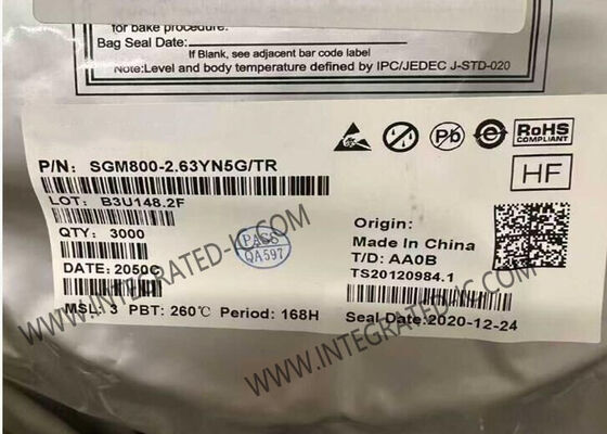 SGM800-2.63YN5G 1.6V से 5V सिस्टम वोल्टेज के लिए कैपेसिटर-समायोज्य रीसेट टाइमआउट के साथ कम-शक्ति एकीकृत सर्किट चिप