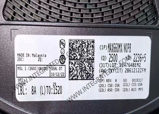 MAX660MX एकीकृत सर्किट चिप CMOS चार्ज-पंप वोल्टेज कनवर्टर जिसमें 100mA आउटपुट करंट, 1.5V से 5.5V आउटपुट वोल्टेज और 10kHz से 80kHz स्विचिंग फ्रीक्वेंसी है