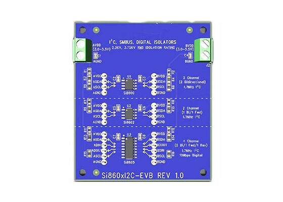 SI860XI2C-KIT एम्बेडेड सॉल्यूशंस Si860x - 2.5V से 5.5V आइसोलेटर इंटरफेस मूल्यांकन बोर्ड