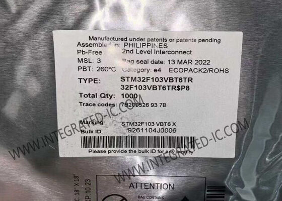 STM32F103VBT6 72MHz ARM कॉर्टेक्स-M3 32-बिट कोर और 128KB फ्लैश मेमोरी के साथ माइक्रोकंट्रोलर एमसीयू