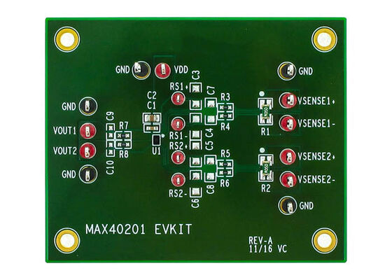 MAX40201EVKIT एम्बेडेड सॉल्यूशंस 2.7V से 5.5V 1.3mA करंट सेंस एम्पलीफायर मूल्यांकन बोर्ड