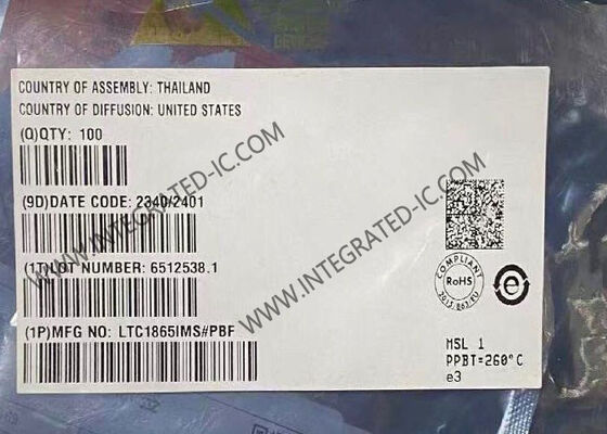 LTC1865IMS 16-बिट 250Ksps 2-चैनल एडीसी एकीकृत सर्किट चिप MSOP-10 पैकेज में