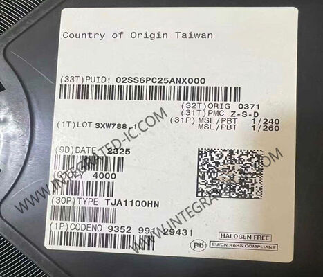 TJA1100HN ऑटोमोटिव ईथरनेट आईसी 100BASE-T1 अनुरूप AEC-Q100 ग्रेड 1 योग्य PHY ट्रांससीवर 3.1V ~ 3.5V आपूर्ति वोल्टेज के साथ