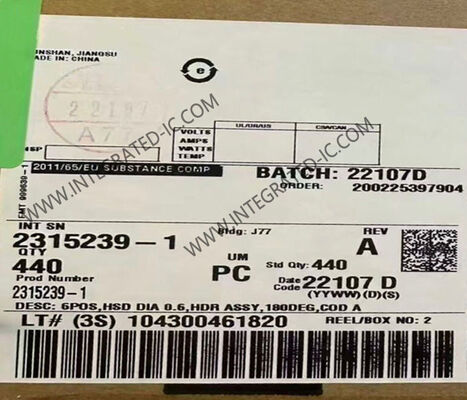 2315239-1 6 पोजीशन शील्ड ऑटोमोटिव एचएसडी डेटा कनेक्टर 100 वी वायर-टू-बोर्ड वर्टिकल माउंट