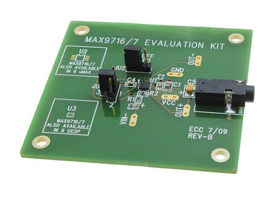 MAX9716EVKIT एम्बेडेड सॉल्यूशंस MAX9716 ऑडियो पावर एम्पलीफायर मूल्यांकन बोर्ड