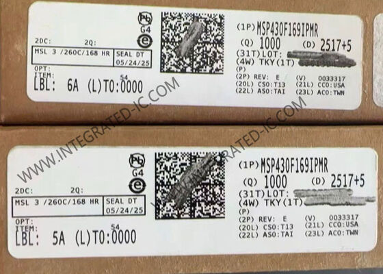 MSP430F169IPMR माइक्रोकंट्रोलर MCU अल्ट्रालो पावर 16-बिट 8MHz के साथ 60 kB प्रोग्राम मेमोरी