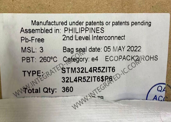 STM32L4R5ZIT6 माइक्रोकंट्रोलर MCU 32-बिट सिंगल-कोर 2MB फ्लैश मेमोरी और 144-LQFP पैकेज के साथ